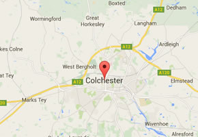 map showing Colchester and the areas we cover